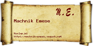 Machnik Emese névjegykártya